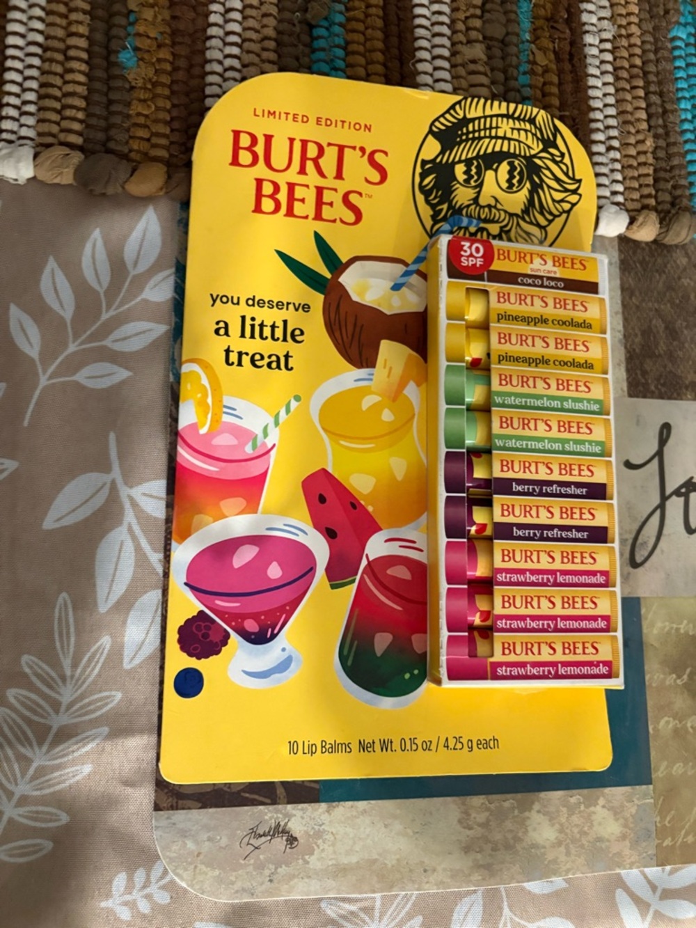 Burt's Bees Yellow Limited Edition Assorted Lip Balm Pack